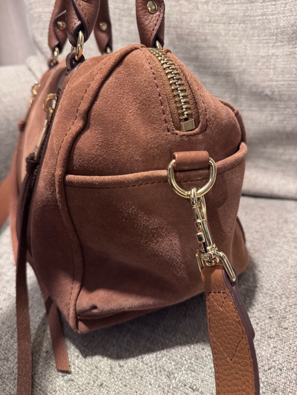 Aimee Kestenberg - Suede & Leather Satchel - Brown - Picture 5 of 16